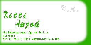 kitti apjok business card